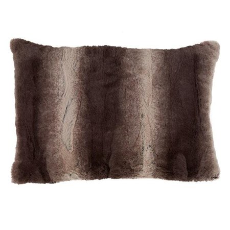 SARO LIFESTYLE SARO 050.CT1420B 14 x 20 in. Faux Fur Animal Print Poly Filled Throw Pillow - Chocolate 050.CT1420B